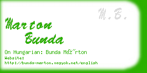 marton bunda business card